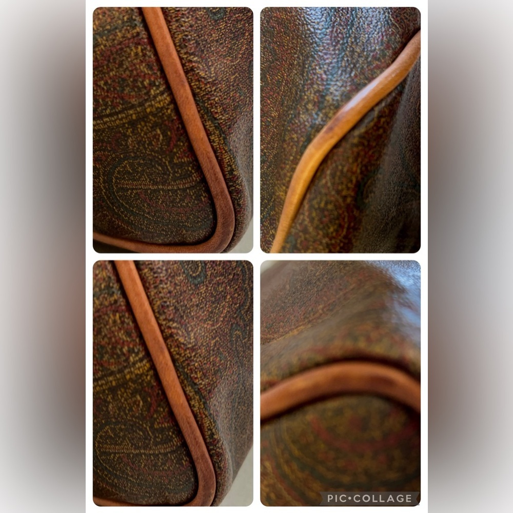 Etro Paisley Leather Trim Duffel Bag Travel Weekender Lock Key Strap COA - Picture 12 of 15